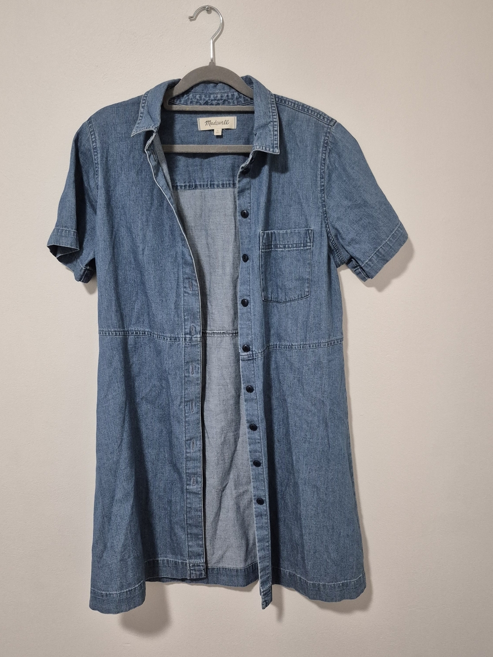 Madewell Short-Sleeve Denim Tunic - Blue 100% Cotton